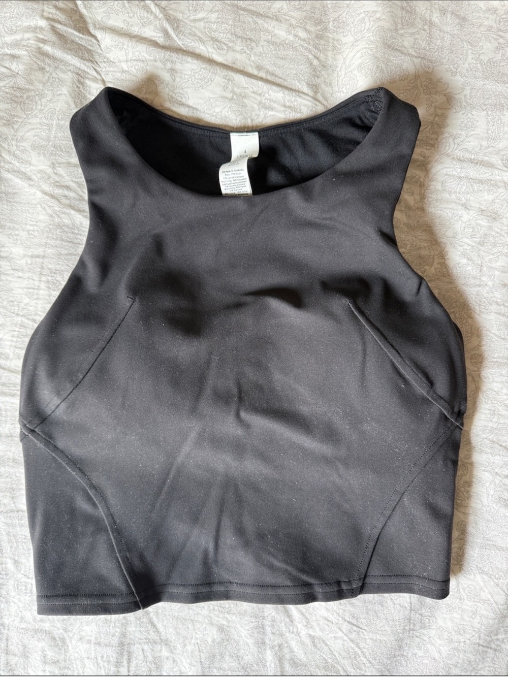 lululemon athletica Black High-Neck Crop Tank with pads
